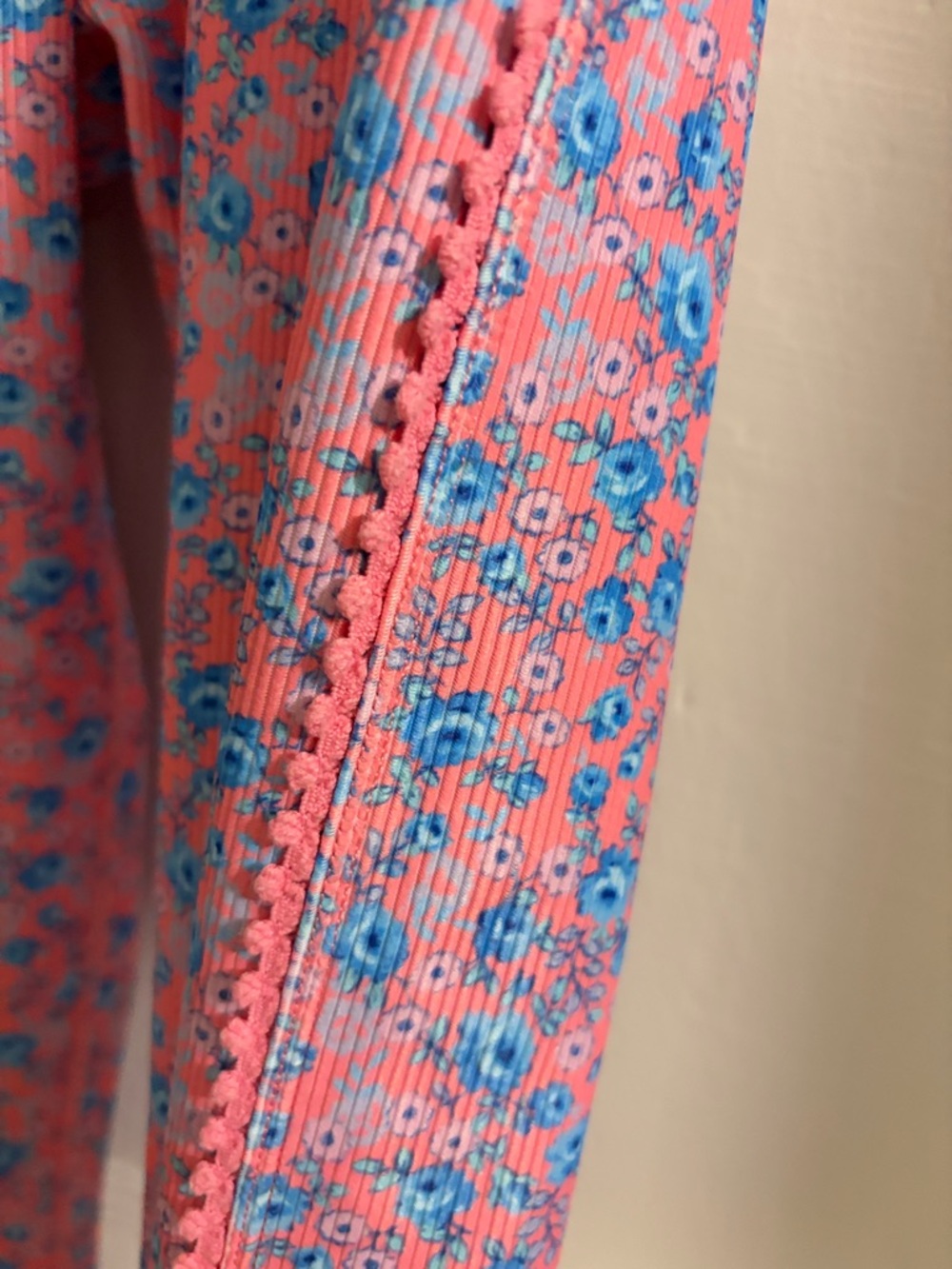LoveShackFancy X Beach Riot Pink and Blue Floral Sports Bra and Leggings Set - Picture 13 of 16